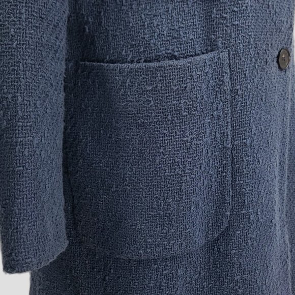 Set Urban Deluxe Women's Chunky Blue Knit Coat 6 - Picture 4 of 10